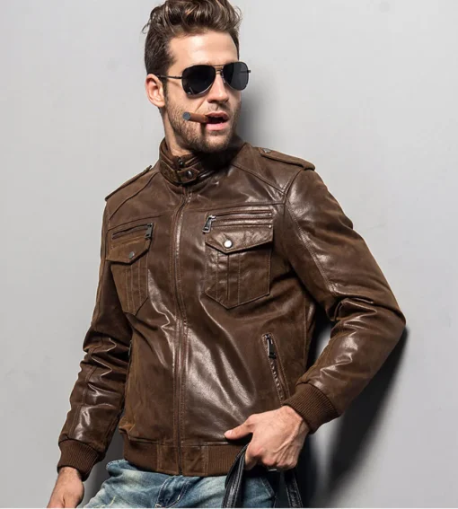 Brown Leather jacket for men